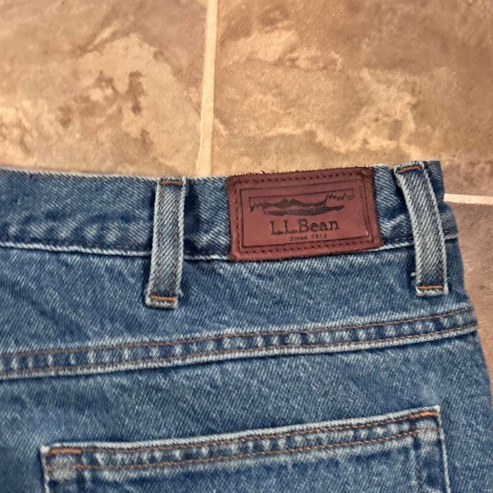 Vintage 1990s L.L.Bean made in Mexico insulated blue denim jeans, size 36x32!
